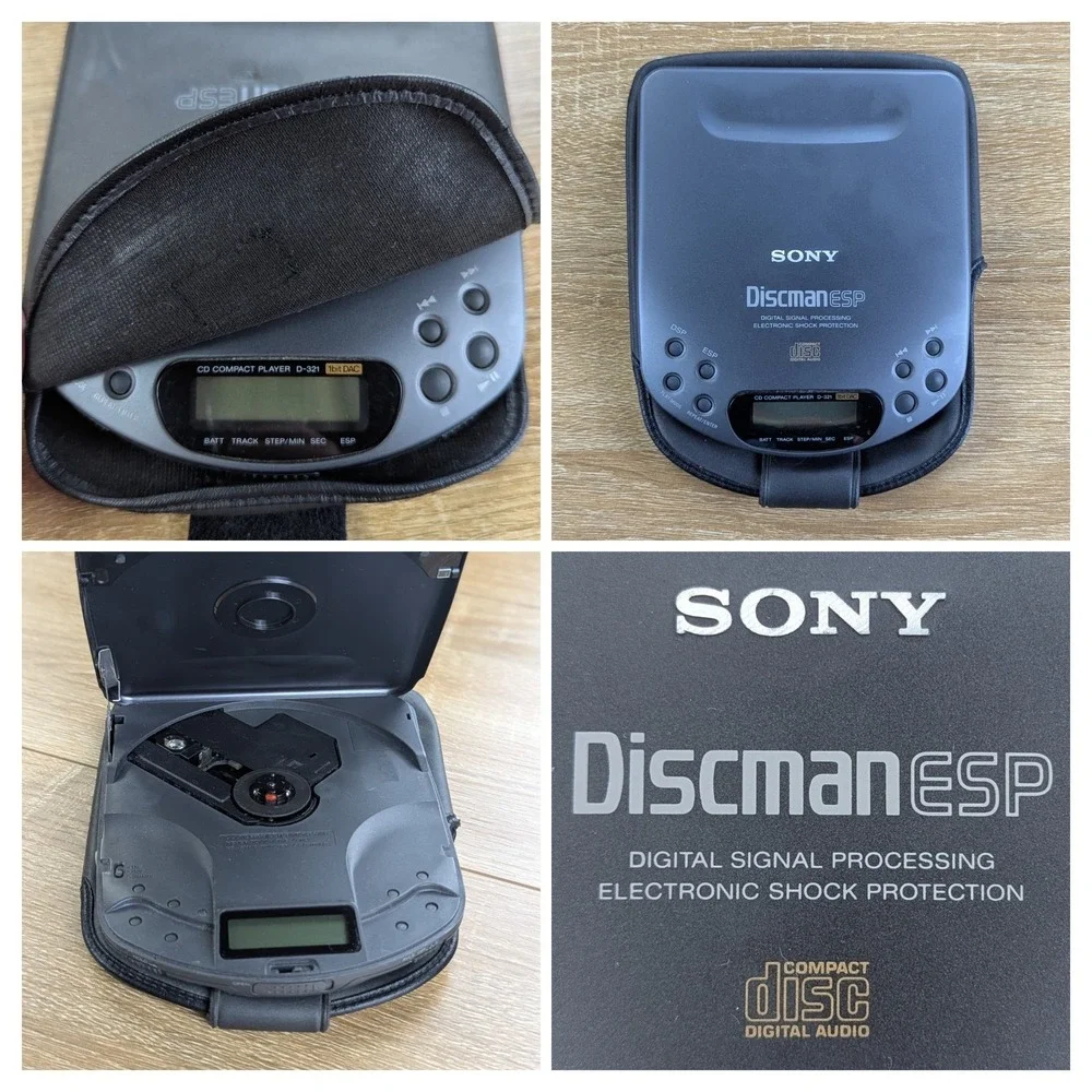 Sony Discman D-321 CD Player TESTED WORKING damaged AVLS Function *READ*